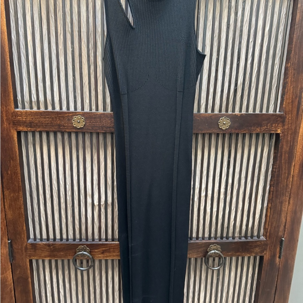 Good American Black Stretch Midi Dress - Size 2